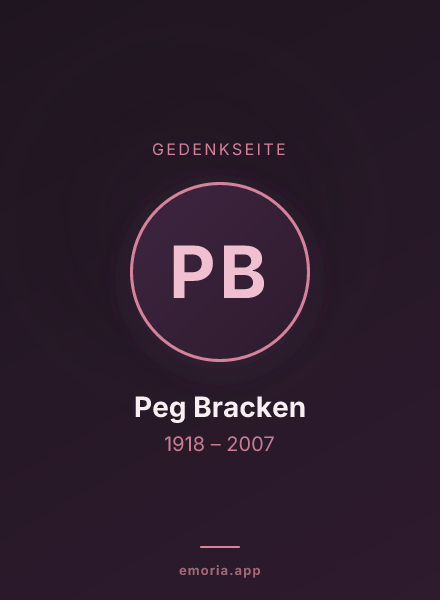 Gedenkportrait von Peg Bracken