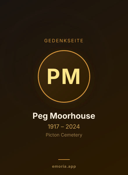 Gedenkportrait von Peg Moorhouse