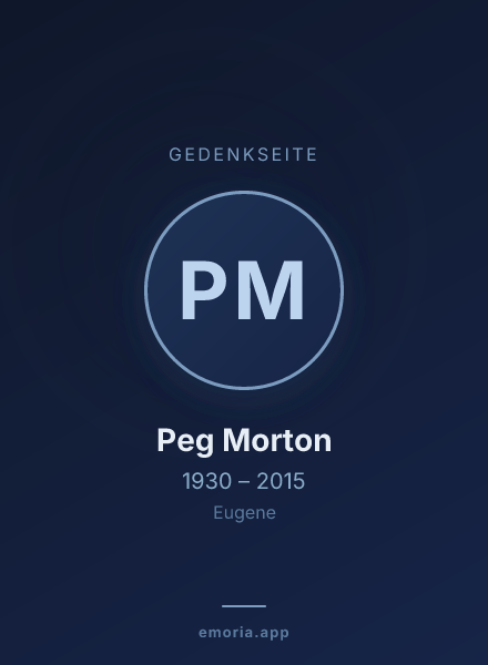 Gedenkportrait von Peg Morton