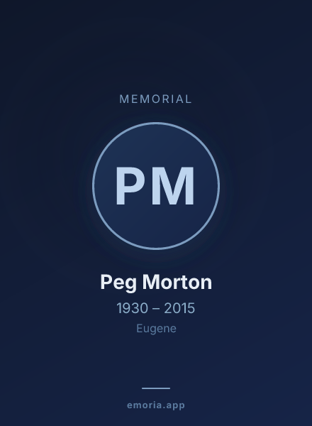 Memorial portrait of Peg Morton