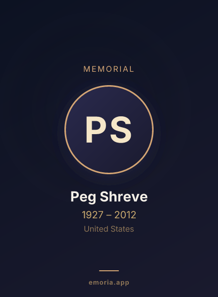 Memorial portrait of Peg Shreve