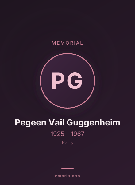 Memorial portrait of Pegeen Vail Guggenheim