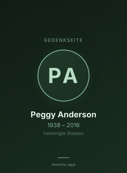 Gedenkportrait von Peggy Anderson
