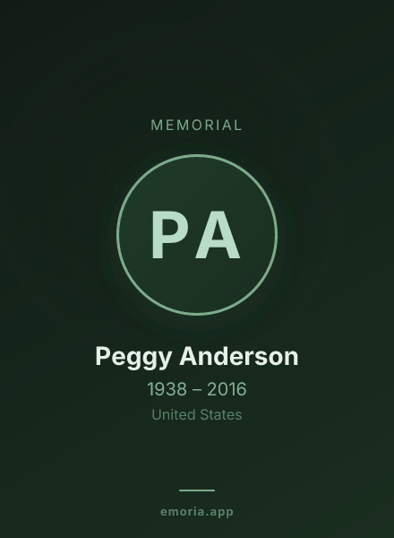 Memorial portrait of Peggy Anderson