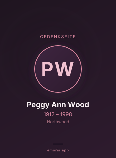 Gedenkportrait von Peggy Ann Wood