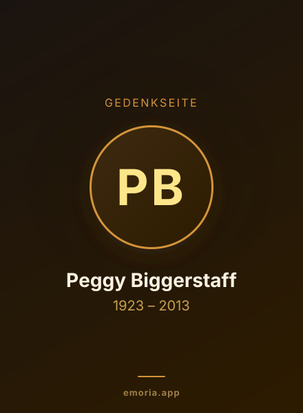 Gedenkportrait von Peggy Biggerstaff