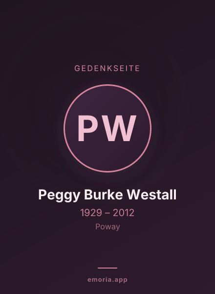 Gedenkportrait von Peggy Burke Westall