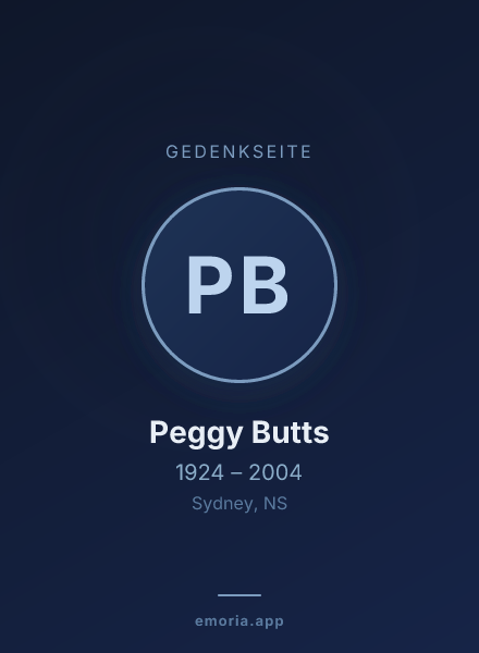 Gedenkportrait von Peggy Butts