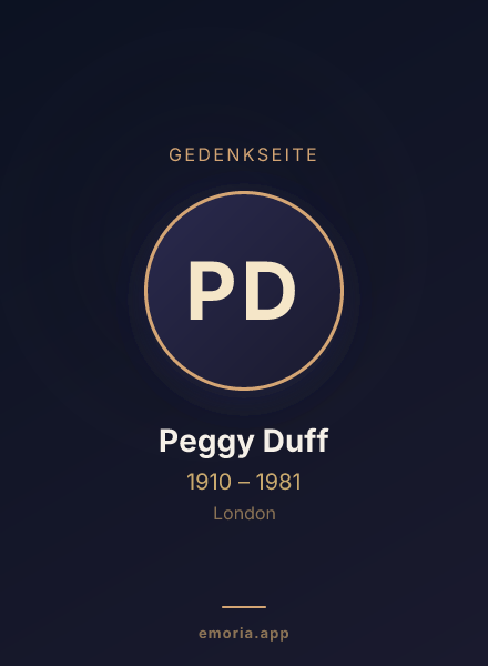 Gedenkportrait von Peggy Duff