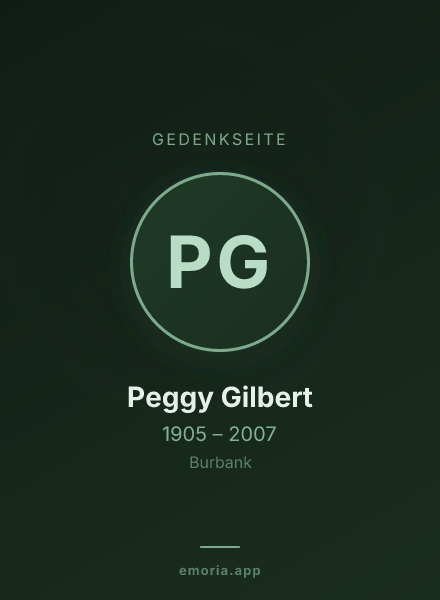 Gedenkportrait von Peggy Gilbert