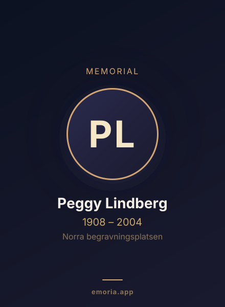 Memorial portrait of Peggy Lindberg