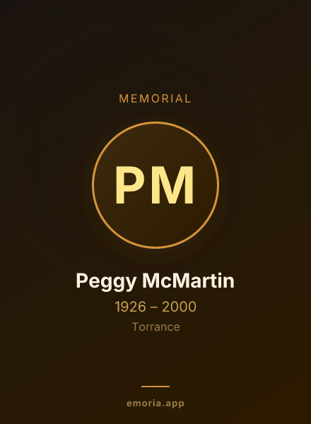 Memorial portrait of Peggy McMartin