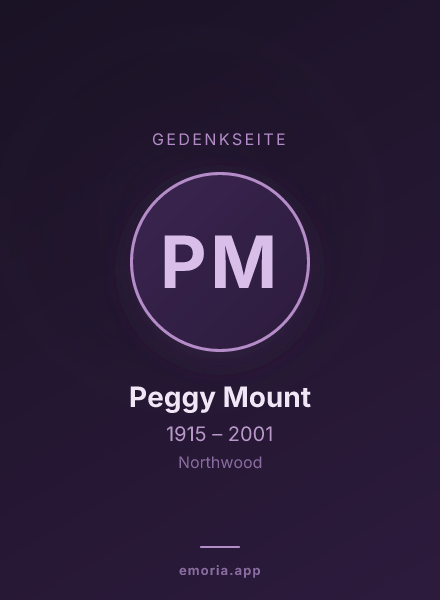 Gedenkportrait von Peggy Mount