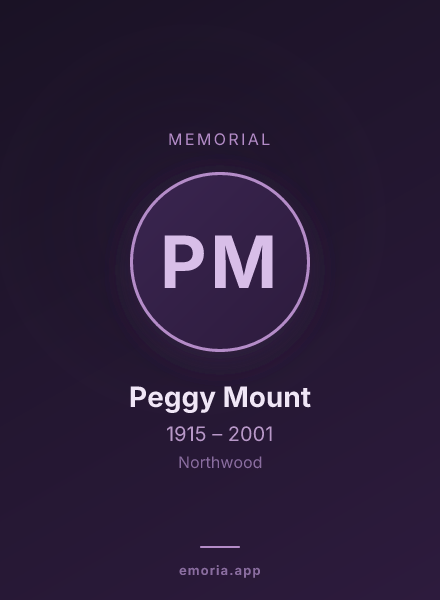 Memorial portrait of Peggy Mount