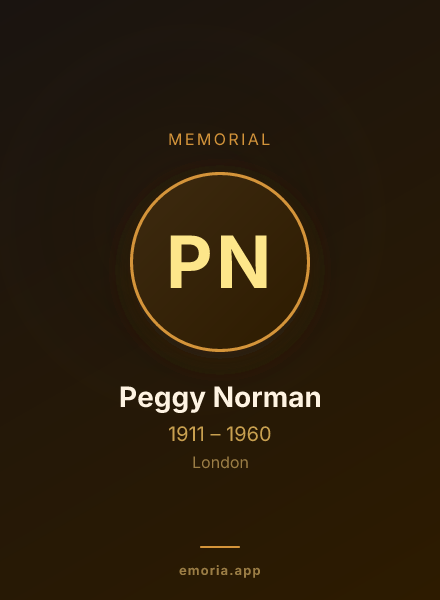 Memorial portrait of Peggy Norman