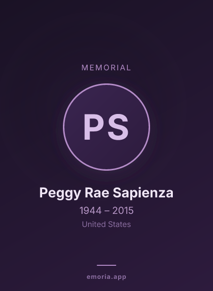 Memorial portrait of Peggy Rae Sapienza