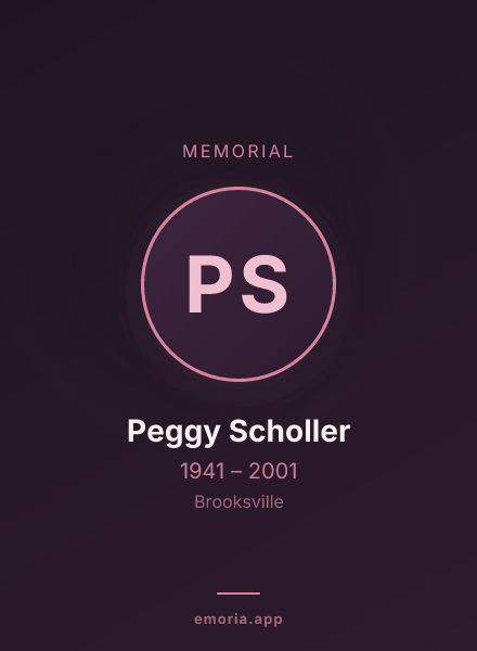 Memorial portrait of Peggy Scholler