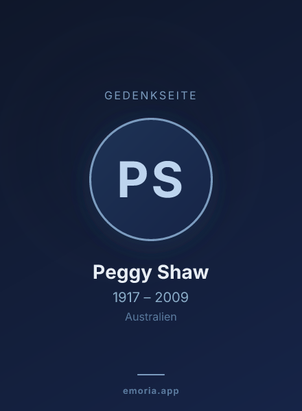 Gedenkportrait von Peggy Shaw