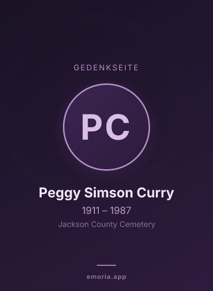 Gedenkportrait von Peggy Simson Curry