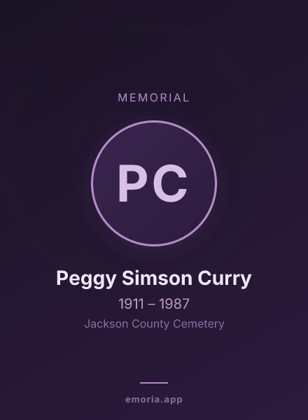 Memorial portrait of Peggy Simson Curry