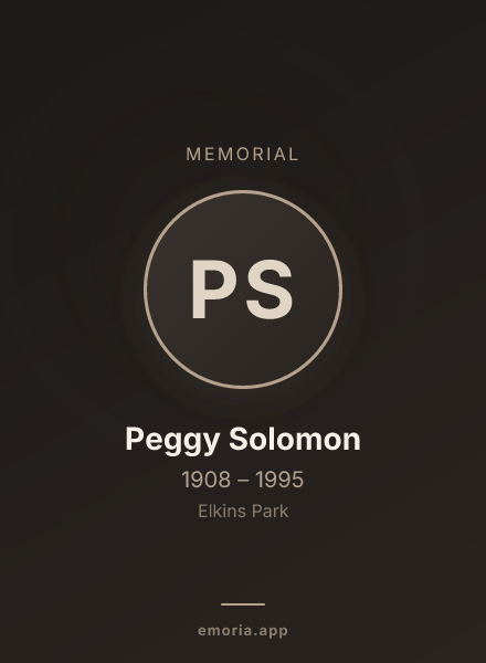 Memorial portrait of Peggy Solomon