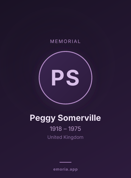 Memorial portrait of Peggy Somerville