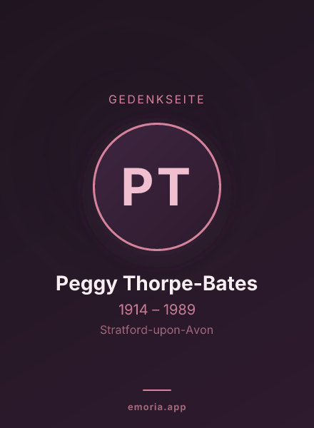 Gedenkportrait von Peggy Thorpe-Bates