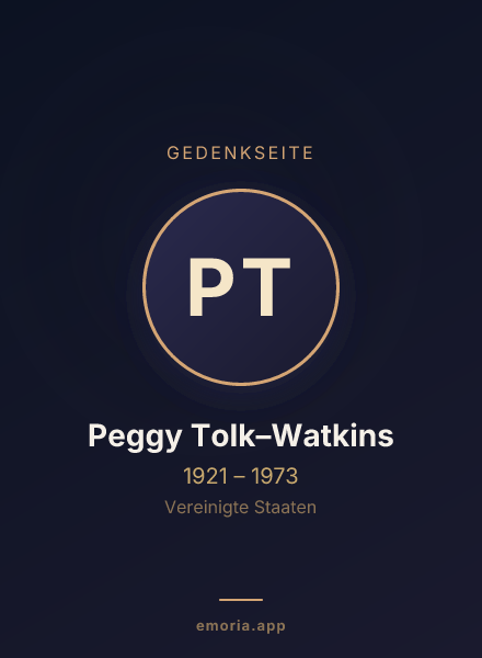 Gedenkportrait von Peggy Tolk–Watkins