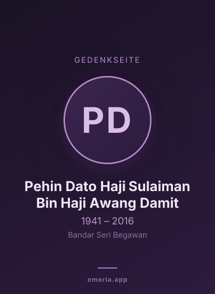 Gedenkportrait von Pehin Dato Haji Sulaiman Bin Haji Awang Damit