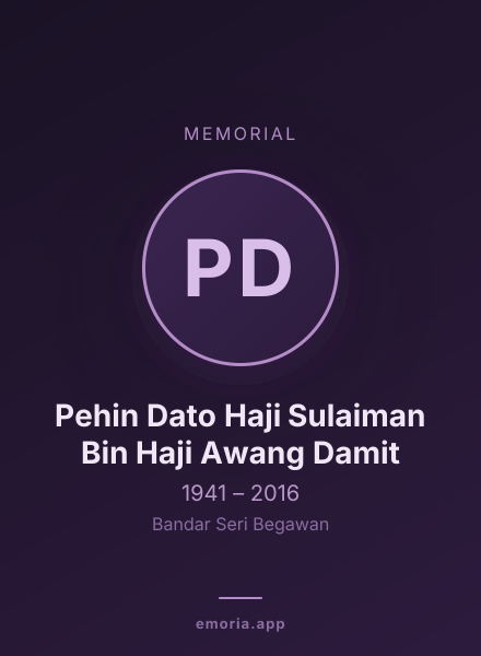 Memorial portrait of Pehin Dato Haji Sulaiman Bin Haji Awang Damit