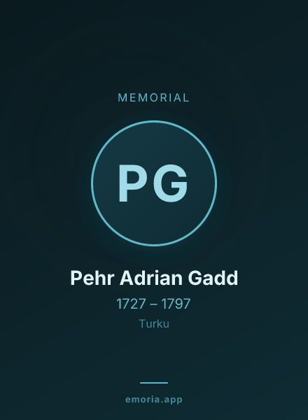 Memorial portrait of Pehr Adrian Gadd