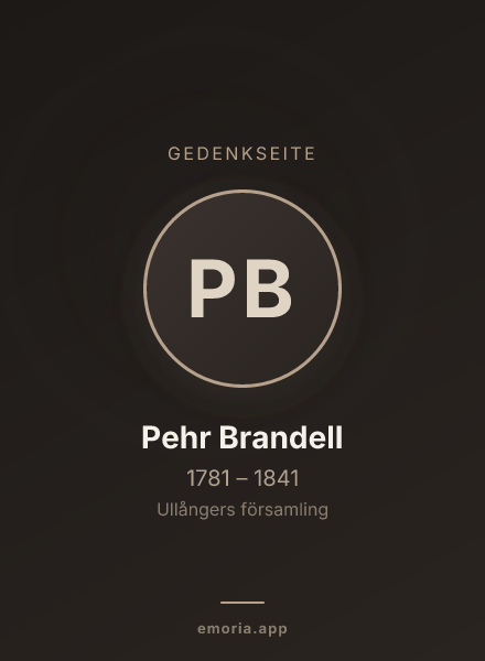 Gedenkportrait von Pehr Brandell