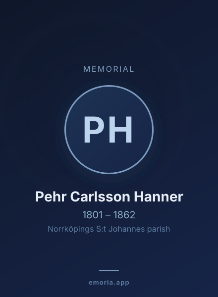 Memorial portrait of Pehr Carlsson Hanner