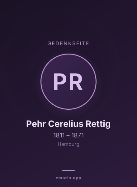 Gedenkportrait von Pehr Cerelius Rettig