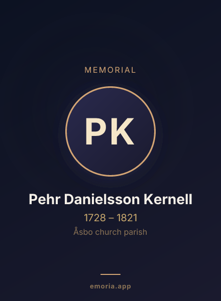 Memorial portrait of Pehr Danielsson Kernell