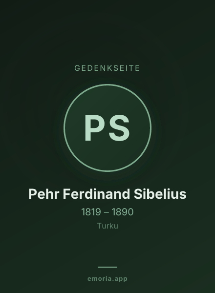 Gedenkportrait von Pehr Ferdinand Sibelius