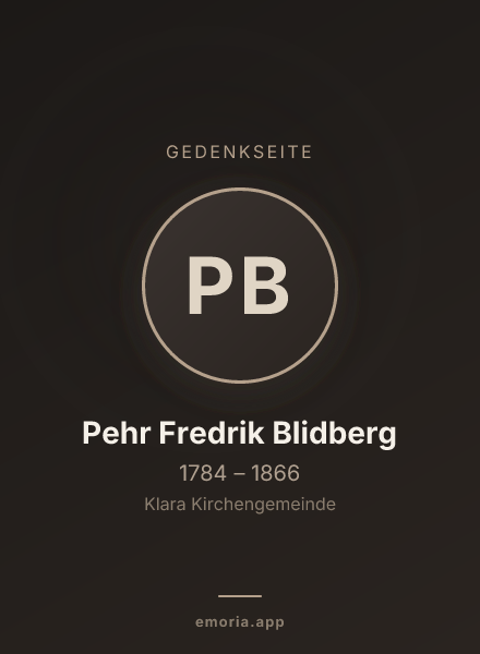 Gedenkportrait von Pehr Fredrik Blidberg