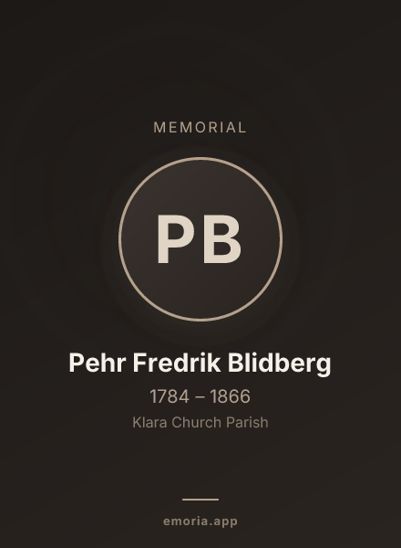 Memorial portrait of Pehr Fredrik Blidberg