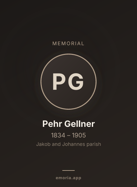 Memorial portrait of Pehr Gellner