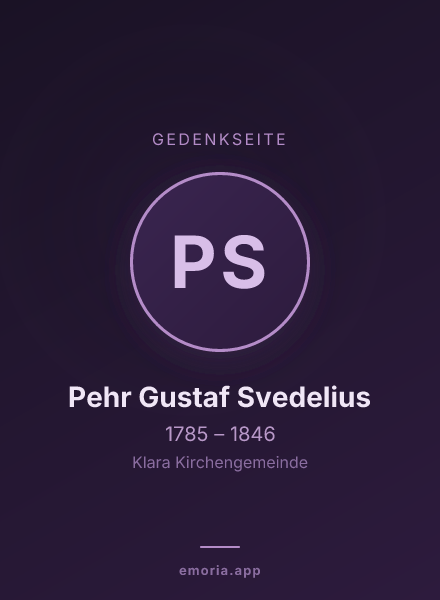 Gedenkportrait von Pehr Gustaf Svedelius