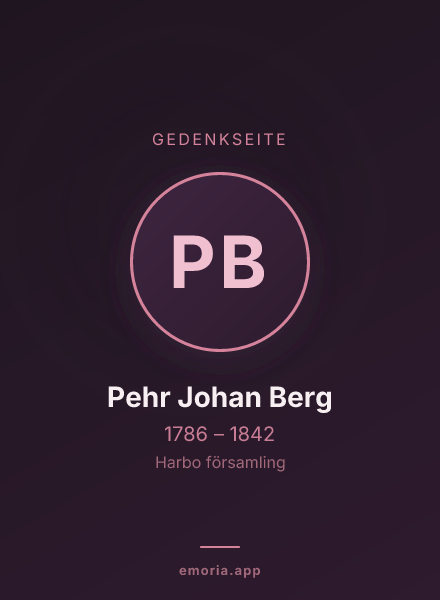 Gedenkportrait von Pehr Johan Berg