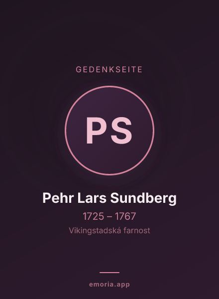 Gedenkportrait von Pehr Lars Sundberg
