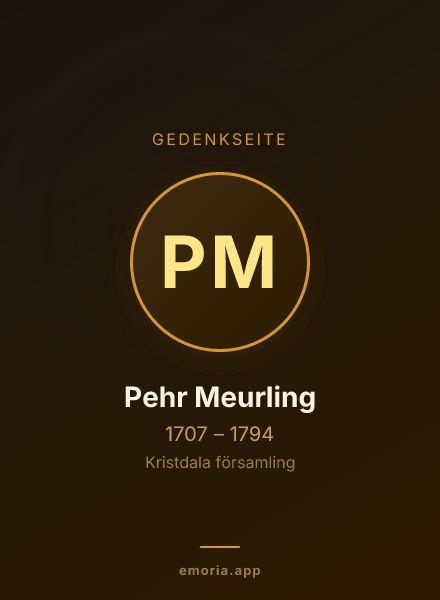 Gedenkportrait von Pehr Meurling
