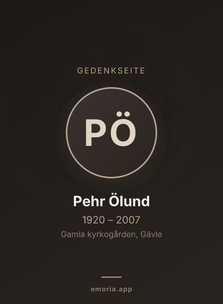 Gedenkportrait von Pehr Ölund