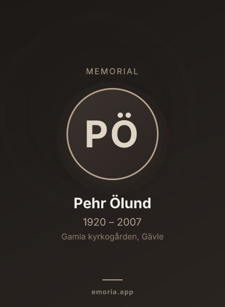 Memorial portrait of Pehr Ölund