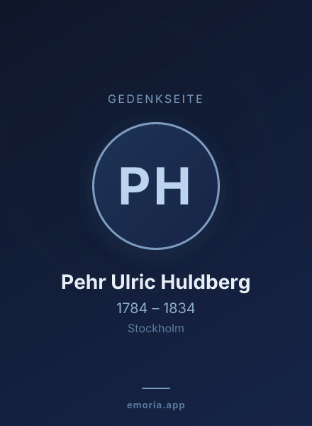 Gedenkportrait von Pehr Ulric Huldberg