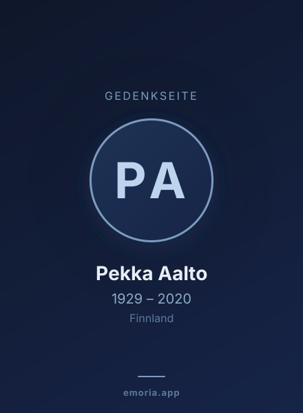 Gedenkportrait von Pekka Aalto