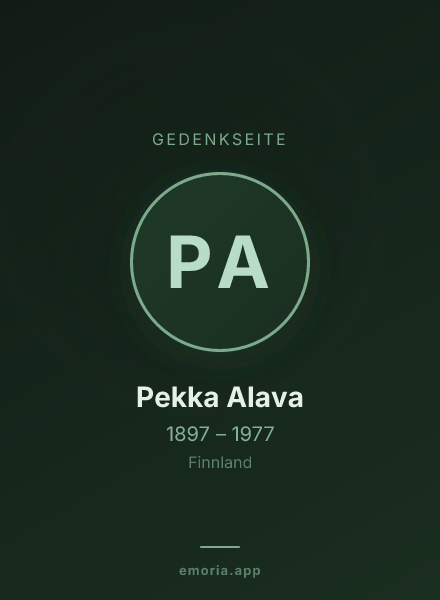 Gedenkportrait von Pekka Alava