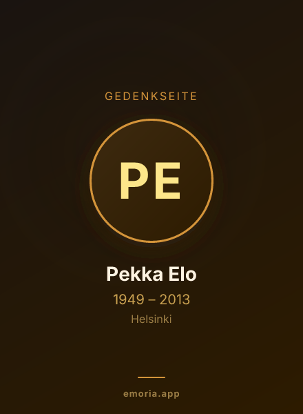 Gedenkportrait von Pekka Elo