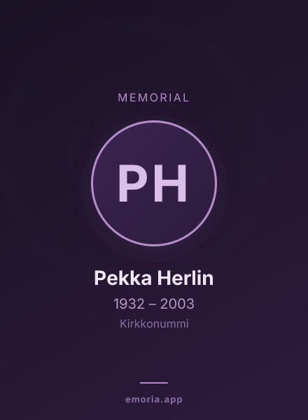 Memorial portrait of Pekka Herlin